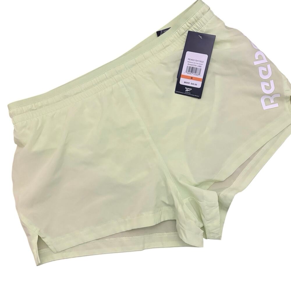 Reebok Winners Vector Relaxed Shorts Shadow Lime Neon Yellow M NEW